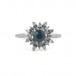 Ring mit Safir und 16 Diamanten in 18 Kt. 750 Weißgold Gr. 54