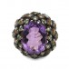 Ring mit Amethyst, Diamanten, Smaragden und Citrinen in 750 Gold Gr. 56