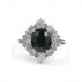 Ring mit Safir Saphir und Brillanten Diamanten in 18 Kt. 750 Gold 57
