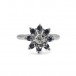 Ring mit 8 Safiren und einem Brillant Diamant in 14 Kt. 585 Weißgold Gr. 52
