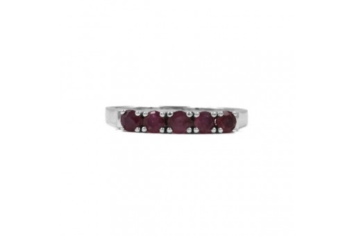 Ring mit 5 Rubinen in 14 Kt. 585 Gold Wei&szlig; gold 54 top