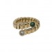 Ring Schlangenring mit Smaragd und Brillant in 18 Kt. 750 Gold Gr. 53