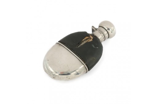 Parfumflacon Birmingham 1889 Glas mit 925 Silber und Leder Sammlerst&uuml;ck