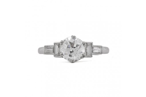 Art Deco Ring mit Altschliffdiamant 1,16 ct Platin IHK Gutachten 53 Sammlerst&uuml;ck