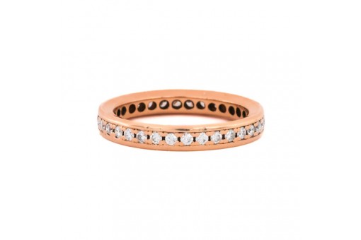 Ring Memoryring mit 34 Brillanten 0,70 ct. in 14 Kt. 585 Rotgold Gr. 56
