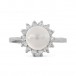 Ring mit Perle Diamant in 14 Kt 585 er Weiss Gold Grösse 58 Tracht Brillant