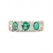 Ring Bandring mit Smaragden und Brillanten in 18 Kt. 750 Gold Gr. 59