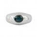 Ring Bandring mit Safir und 2 Brillanten 0,66 ct. in 14 Kt. 585 Weißgold Gr. 61