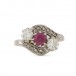 Ring mit Diamant Brillanten 0,70 ct Rubin in 585 14 kt Gold Gr.55 Sammlerstück