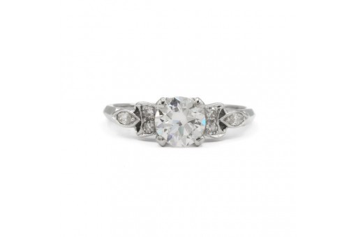 Ring mit Brillant Solit&auml;r Diamant in 950 er Platin Gr&ouml;sse 52 Expertise top
