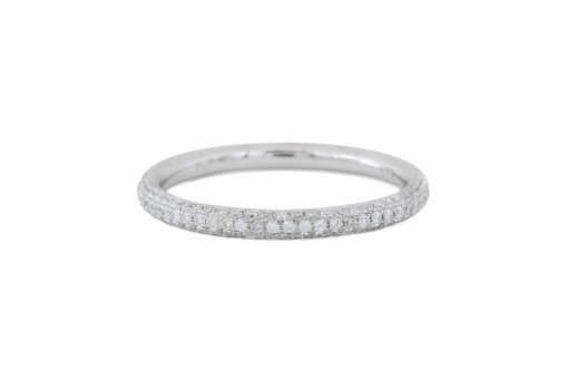 Ring Bandring Halbmemory mit 88 Brillanten 0,44 ct. in 750 Wei&szlig;gold Gr. 54