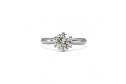Ring mit Brillantsolit&auml;r 1,48 ct. in 18 Kt. 750 Gold DPL + IHK Zertifikat Gr. 54