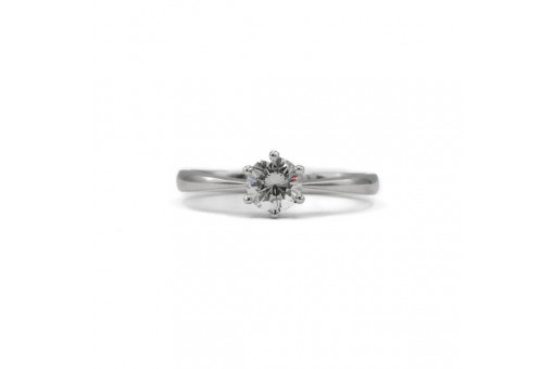 Ring mit Brillantsolit&auml;r 0,576 ct. in 18 Kt. 750 Gold IHK & DPL Expertise 54