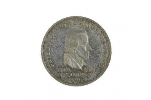 5 DM Silber BRD Friedrich von Schiller 1955F J&auml;ger 389 Sammlerst&uuml;ck