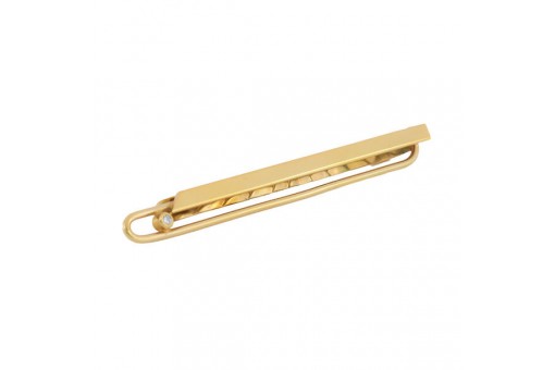 Krawattenclip Krawattennadel Tie clip mit Brillant in 14 Kt. 585 Gelbgold
