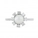 Ring mit Perle und 8 Brillanten 0,25 ct. in 14 Kt. 585 Weißgold Gr. 56