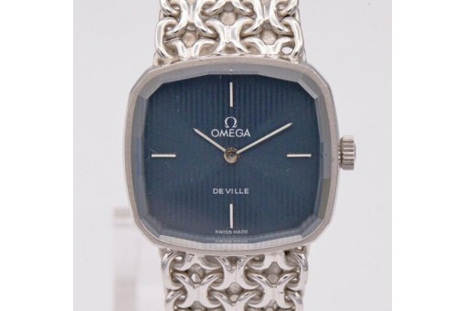 DAU OMEGA De Ville ref. 8338 Handaufzug in 18 Kt. 750 Wei&szlig;gold um 1976