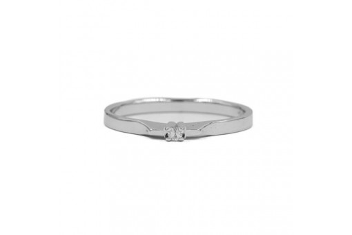 Ring mit Diamantsolit&auml;r diamond 0,03 ct in 14 Kt 585 Wei&szlig; gold 52