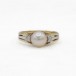 Ring mit Perle und 2 Diamanten in 14 Kt. 585 Gold Gr. 53