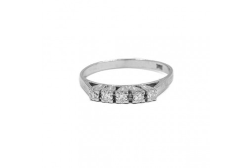 Ring mit 5 Diamanten 0,20 ct. in 14 Kt. 585 Gold 53 edel!