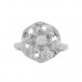 Ring mit Brillant und 12 Diamantrosen in 14 Kt. 585 Weißgold Gr. 53
