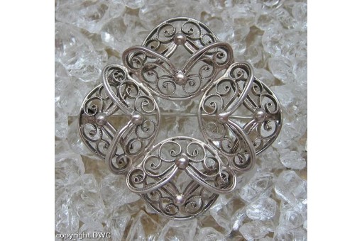 Brooch Silberbrosche Silberbrosche Brosche in 835 Silber Jugendstil L.35 mm