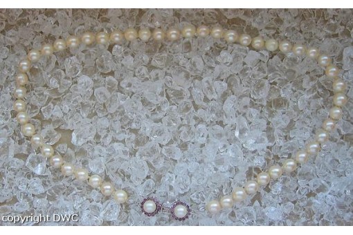 Perlencollier Collier mit Perle Perlen Pearl Kette Hals 585 Gold Damen Lä. 47 cm