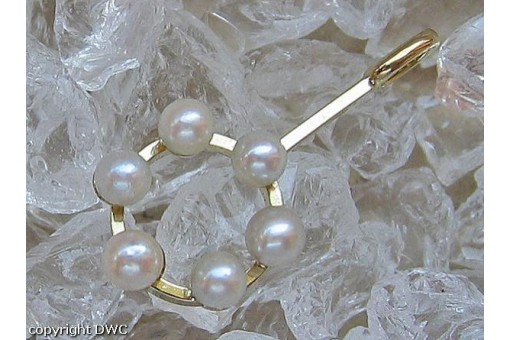 Perlenanhänger Anhänger mit Perle Perlen Pearl in aus 333 Gold Damen Länge 25,7 