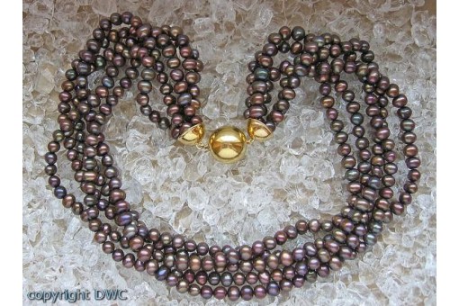 Perlencollier Goldcollier Collier mit Perle Perlen in 585 Gold Kette Ketten