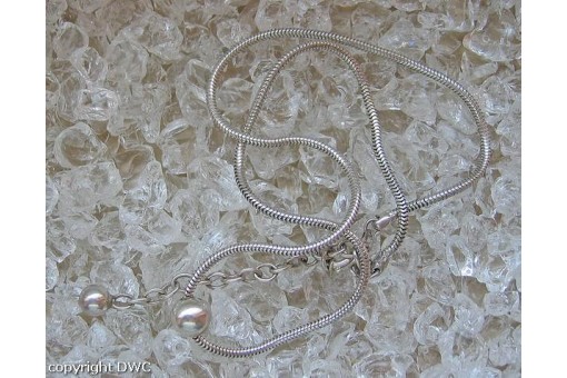 Schlangenkette Silberkette Kette Collier mit Silberkugeln in 835er Silber L.45