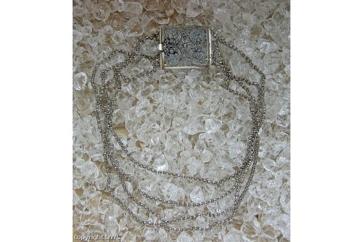 Kropfkette Trachtenkette Trachten Ketten Collier in 835er Silber länge 33,5 cm