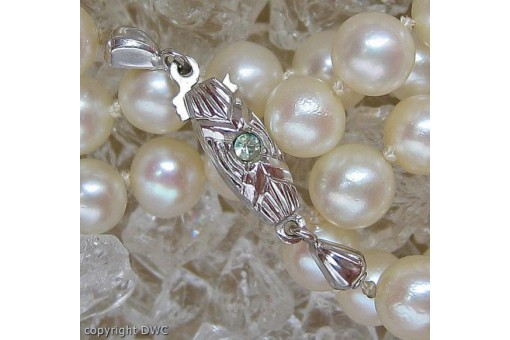 Perlencollier Silbercollier Collier in 835 Silber mit Perlen Perle Kette Hals !