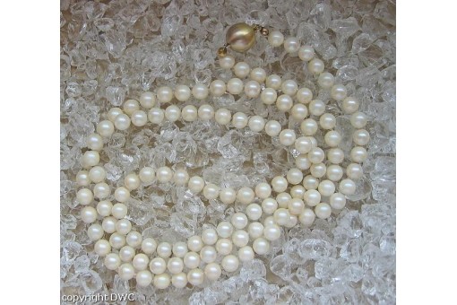 Perlenkette Goldkette Kette mit Perle Perlen in 585 Gold Damen Länge 85 cm
