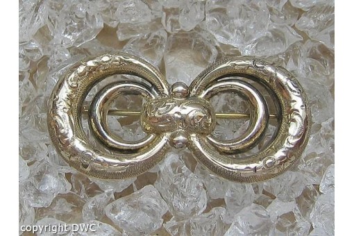 Silberbrosche Brosche in aus Silber Antik Biedermeier Brooch Schaumgold Nr.10642