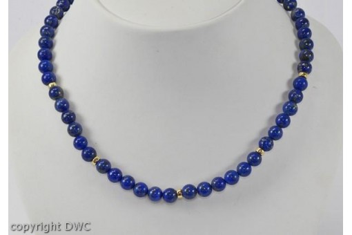 Hals Kette Collier mit Lapis Ketten Colliers Lapislazuli Sterling Silber Langer