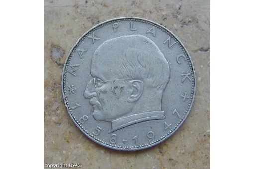 Coin Münze 2 Mark BRD 1957 G Max Planck Sammlermünze Jäger 392 