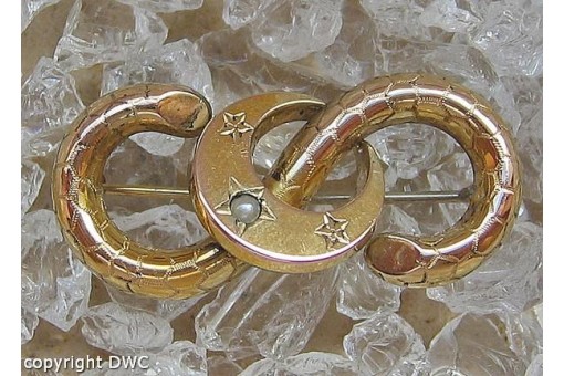 Silberbrosche Brosche in aus Silber Antik Biedermeier Brooch Schaumgold Perle