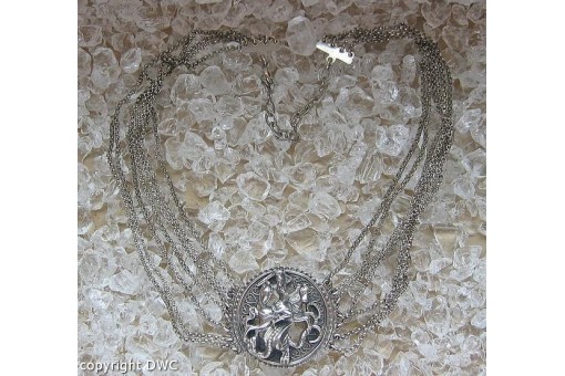 7 rhg. Kropfkette Collier für die Tracht in aus 925 Silber Kette Trachten Damen 