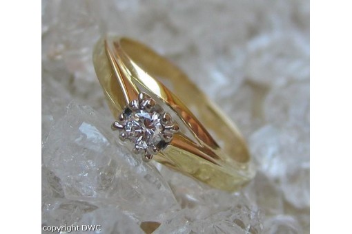 Damen Finger Ring mit Brillant Solitär Diamant Diamond in aus 585 Gold Ringe