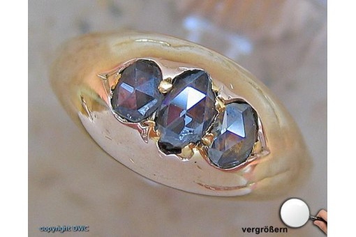 Antiker Damen Finger Ring mit Diamant Brillant Diamanten antik in Gold .
