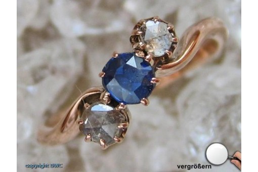 Damen Finger Ring 14Kt 585 mit Safir Saphir Diamant Safiren Saphiren Safire .