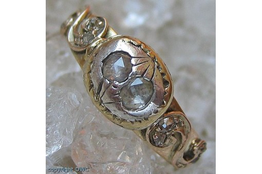 Antiker Diamantring Ring mit Diamant in aus 585 Gold antik Diamanten Jugendstil 