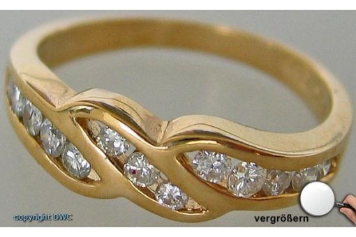 Damen Finger Ring mit Diamant Brillant Diamanten Brillanten aus 585 Gold Ringe