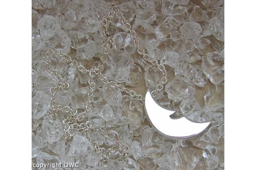 Mondcollier Collier in aus 925 Silber Kette mit Anhänger Mond Sterling Lä. 45 cm