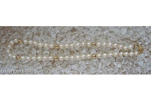 Collier Kette mit Perlen aus Gold Ketten Colliers Perle Pearl