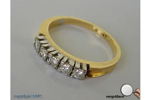 Damen Ring mit Diamant Brillant Diamanten Brillanten in aus 585er Gold Gr. 55
