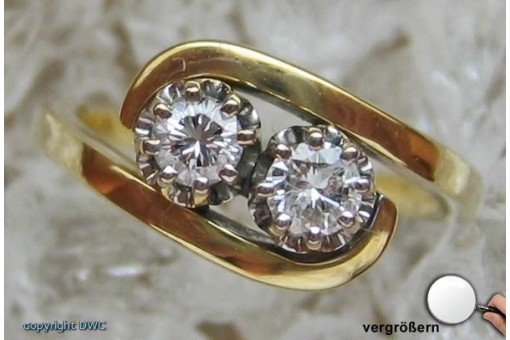 Damen Finger Ring mit Brillanten Brillant Diamant Diamanten Ringe in 585 Gold