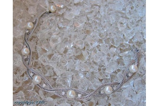 Perlenarmband Goldarmband Armband mit Perle Perlen Brillanten in 750 Gold .