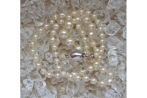 Perlenkette Perlencollier Collier mit Perlen Pearl aus 925er Silber L.41 cm